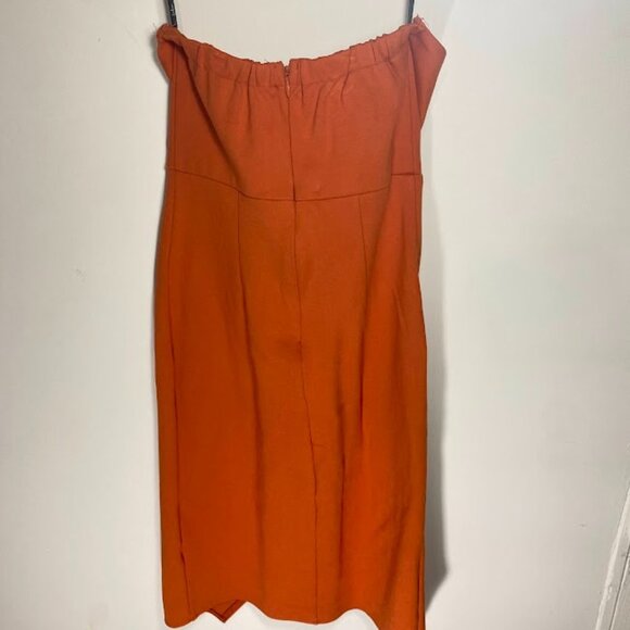 Lulu's sexy burnt orange bodycon strapless dress - Picture 5 of 5